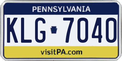 PA license plate KLG7040