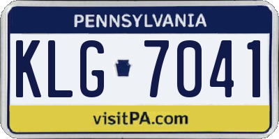 PA license plate KLG7041