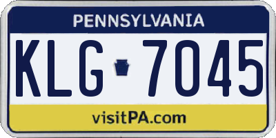 PA license plate KLG7045