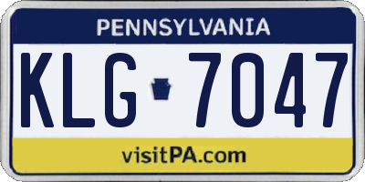 PA license plate KLG7047