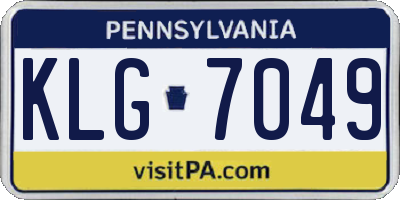 PA license plate KLG7049
