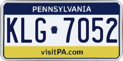 PA license plate KLG7052