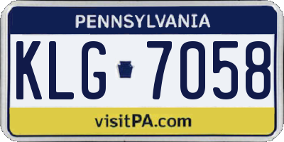 PA license plate KLG7058