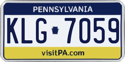 PA license plate KLG7059