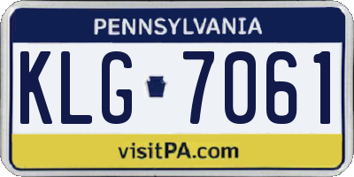 PA license plate KLG7061