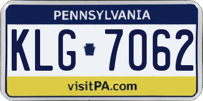 PA license plate KLG7062