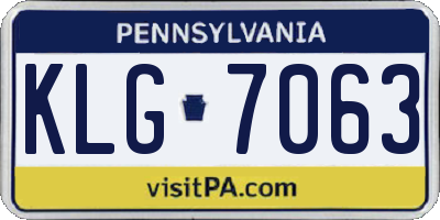 PA license plate KLG7063