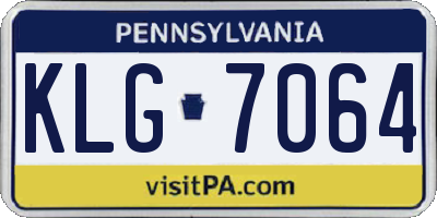 PA license plate KLG7064