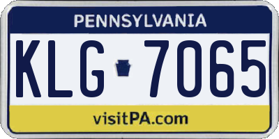 PA license plate KLG7065