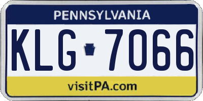 PA license plate KLG7066