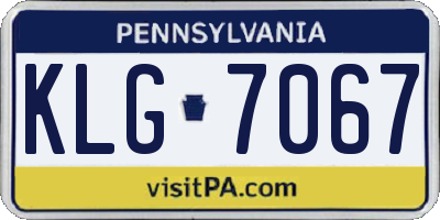 PA license plate KLG7067