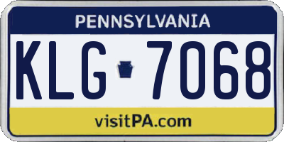 PA license plate KLG7068
