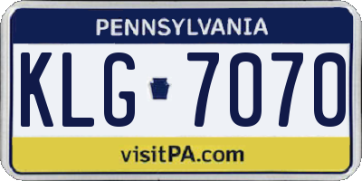 PA license plate KLG7070