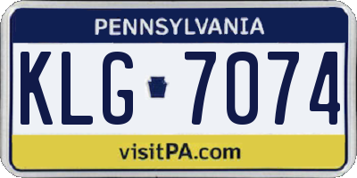 PA license plate KLG7074
