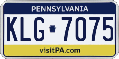 PA license plate KLG7075