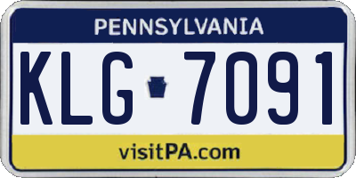 PA license plate KLG7091