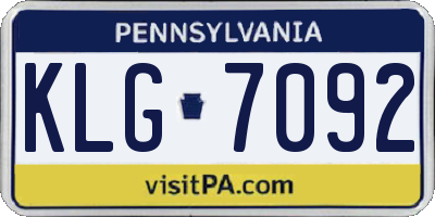 PA license plate KLG7092