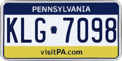 PA license plate KLG7098