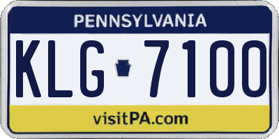 PA license plate KLG7100