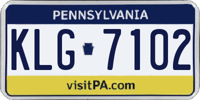 PA license plate KLG7102