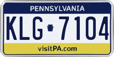 PA license plate KLG7104