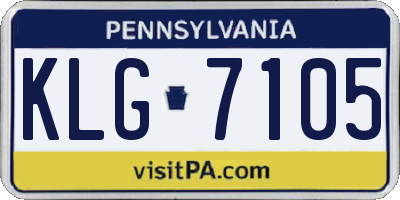 PA license plate KLG7105