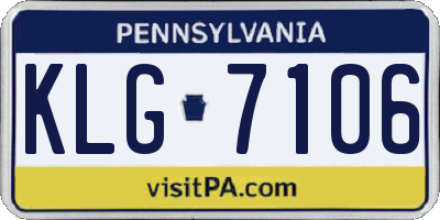 PA license plate KLG7106