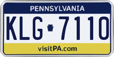 PA license plate KLG7110