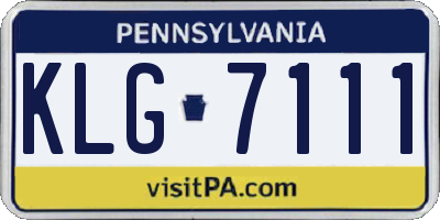 PA license plate KLG7111
