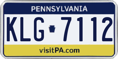 PA license plate KLG7112