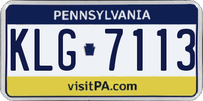 PA license plate KLG7113