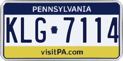 PA license plate KLG7114