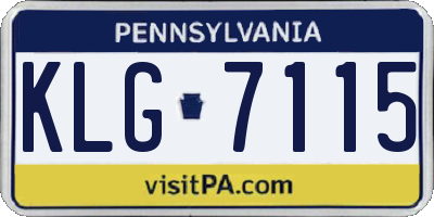 PA license plate KLG7115