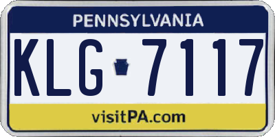 PA license plate KLG7117