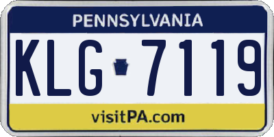 PA license plate KLG7119
