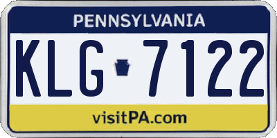 PA license plate KLG7122