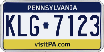PA license plate KLG7123