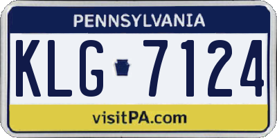 PA license plate KLG7124