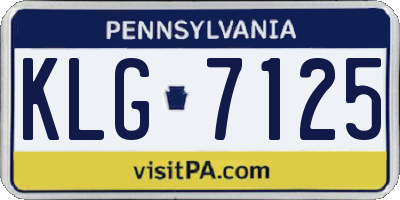 PA license plate KLG7125