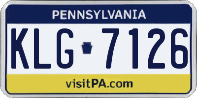 PA license plate KLG7126
