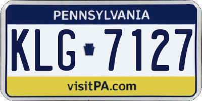 PA license plate KLG7127
