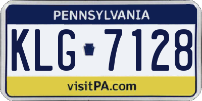 PA license plate KLG7128