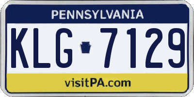 PA license plate KLG7129