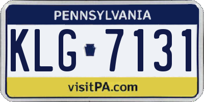 PA license plate KLG7131