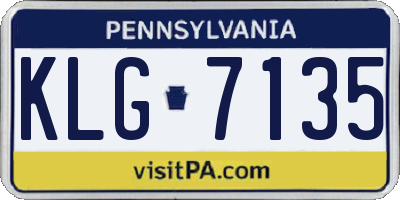 PA license plate KLG7135