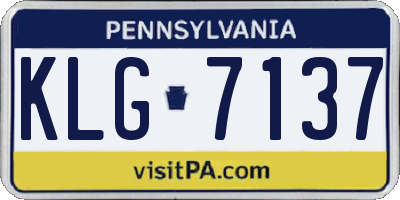 PA license plate KLG7137