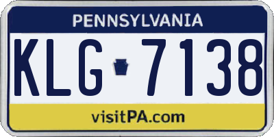 PA license plate KLG7138