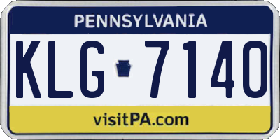 PA license plate KLG7140