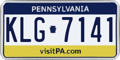 PA license plate KLG7141