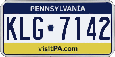 PA license plate KLG7142